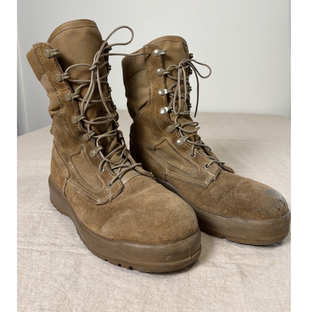 Belleville Mens C390 Hot Weather Combat Boots 8W Brown Suede Vibram Military
